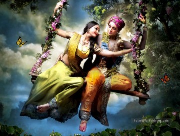 Indienne œuvres - Radha Krishna 11 hindouisme